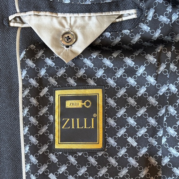 ZILLI Paris Classic Black Men's Italian Imported Cashmere/Viscose Blazer Sz 44R - Picture 2 of 8
